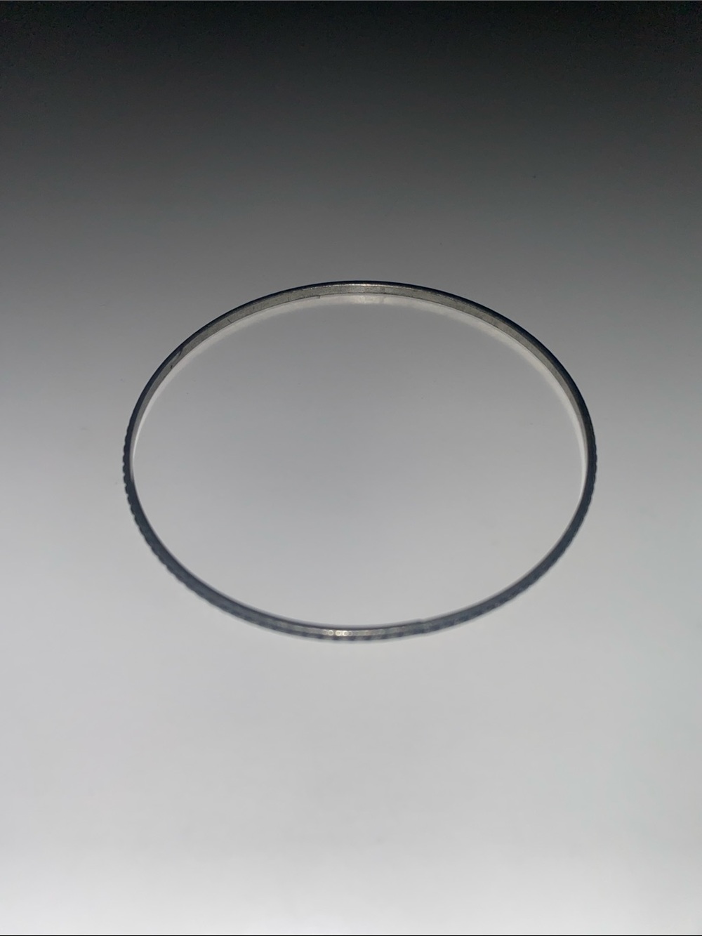 Slim Vintage Silver Tone Etched Stackable Bangle Bracelet